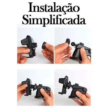 Imagem de Suporte Veicular Automotivo Preto com Trava Automática