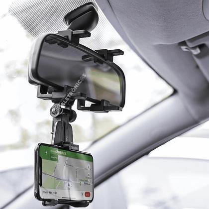 Imagem de Suporte Veicular Celular GPS Espelho Retrovisor Universal Articulado KPSP221