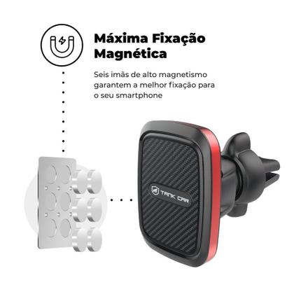 Imagem de Suporte Veicular Magnético Universal 6 imãs para Carro Celular Automotivo Base Ajustável 360º GShield Tank Car Cor Preta