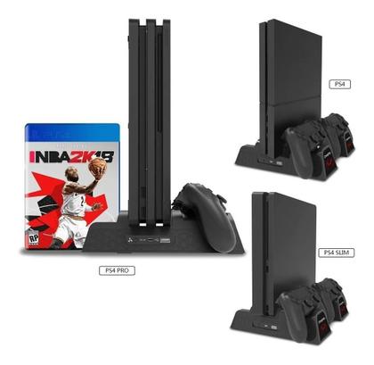 Imagem de Suporte Vertical C/ Cooler Carregador, Duplo De Controle Compativel Ps4 Marca - Dube