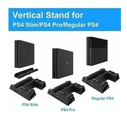 Imagem de Suporte Vertical C/ Cooler Carregador, Duplo De Controle Compativel Ps4 Marca - Dube