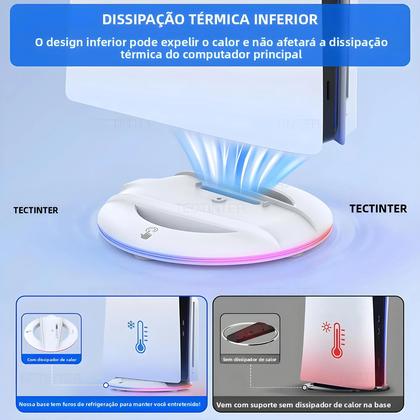 Imagem de Suporte Vertical De Resfriamento Com Luz RGB Para Console PS5 Slim Edição Digital Base