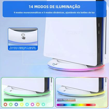 Imagem de Suporte Vertical De Resfriamento Com Luz RGB Para Console PS5 Slim Edição Digital Base