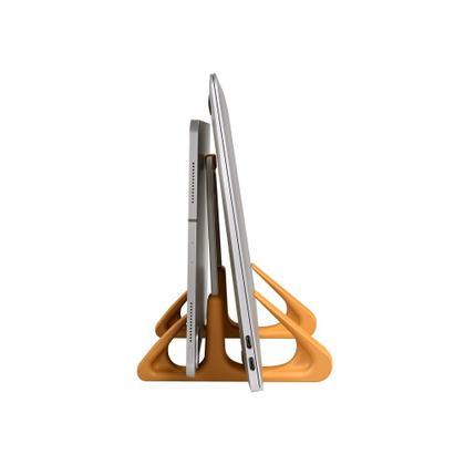 Imagem de Suporte vertical para Notebook e Tablet Octoo LiteStand Vertical, Titanium e Caramelo - 9574