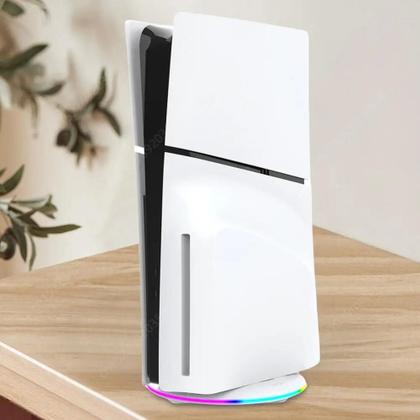 Imagem de Suporte Vertical para PS5 Slim com Base Estável e LED RGB - Versões Digital e de Disco