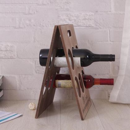 Imagem de Suporte vinhos adega em madeira 6 garrafas bancada retratil