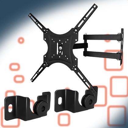 Imagem de Suportes Articulado e Fixo Universal para TV 14 a 55 e 13 a 70 Polegadas Alta Resistência até 60kg