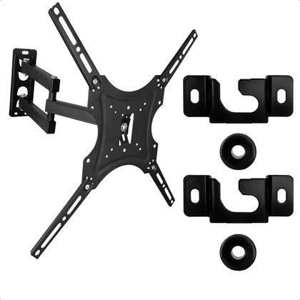 Imagem de Suportes Articulado e Fixo Universal para TV 14 a 55 e 13 a 70 Polegadas Alta Resistência até 60kg