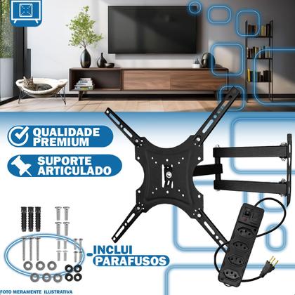 Imagem de Suportes Articulado Para Tv/Monitor de 14 a 55 polegadas+ Filtro de Linha Régua Tripolar 4 Tomadas
