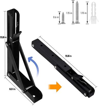 Imagem de Suportes de prateleira dobráveis AUTOHJ 30 cm, 2 peças de metal pesado