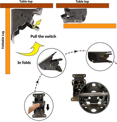 Imagem de Suportes dobráveis YiiSeejo Yiiseejo Self Lock Hinge, pacote com 4