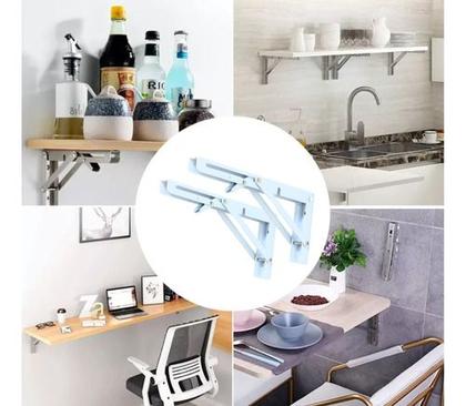 Imagem de Suportes Mão Francesa Retrátil Dobrável Cantoneiras 30cm