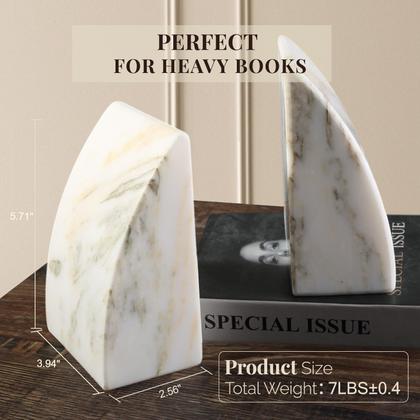 Imagem de Suportes para livros Koville Marble para prateleiras, livros pesados, 3,9 x 14 x 6,4 cm
