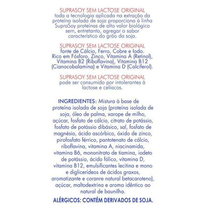 Imagem de Suprasoy Sem Lactose Original Kit 12 x 300g - Suprasoy