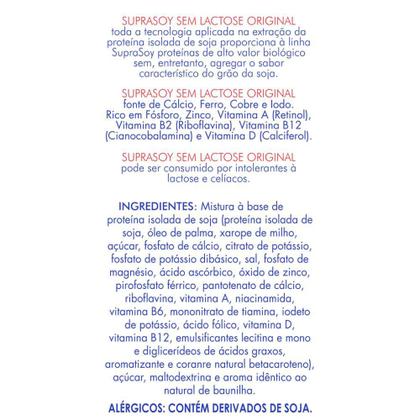 Imagem de Suprasoy Sem Lactose Original Kit 3 x 300g - Suprasoy