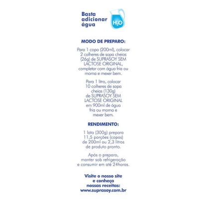 Imagem de Suprasoy Sem Lactose Original Kit 3 x 300g - Suprasoy