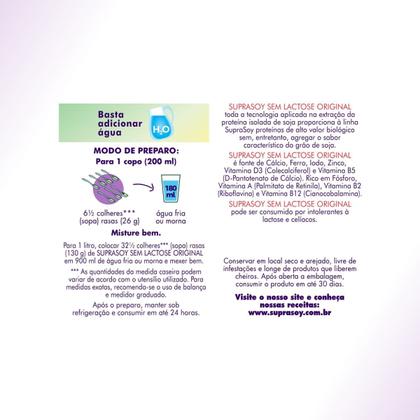 Imagem de Suprasoy Sem Lactose Original Sachet Alimento Em Pó 130G