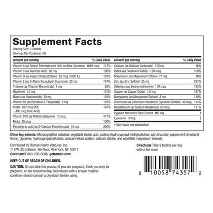 Imagem de Suprimento diário de multivitamínico ROMAN para homens para 60 dias (120 comprimidos)