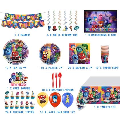 Imagem de Suprimentos de festa MC TTL Inside Out 2 Birthday com banner e muito mais