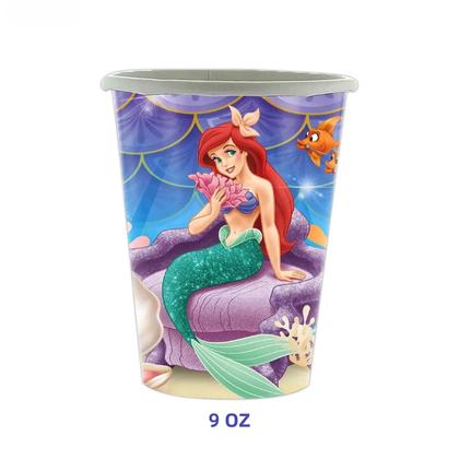 Imagem de Suprimentos Para Festa De Aniversário Da Princesa Ariel, Pratos De Papel Descartáveis, Copos, Toalha