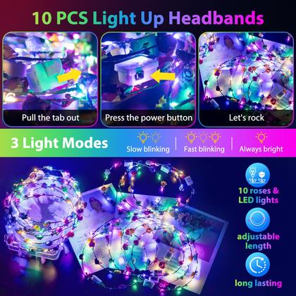 Imagem de Suprimentos para festas HONLYNE 302 PCS Glow in the Dark com LED