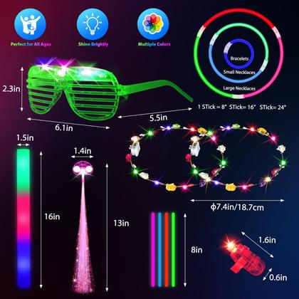 Imagem de Suprimentos para festas HONLYNE 302 PCS Glow in the Dark com LED