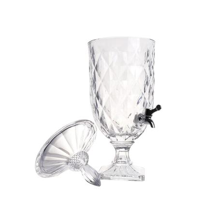 Imagem de Suqueira Cristal Dispenser Bebidas Vidro 2 Litros Com Torneira Luxo Vintage Festa Casamento