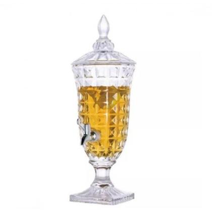 Imagem de Suqueira de cristal 3 litros dispenser de vidro bebidas grande agua casamento festa