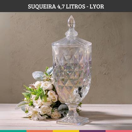Imagem de Suqueira Vidro 4,5lts Dispenser para Água Aromatizada Suco Chá Lyor