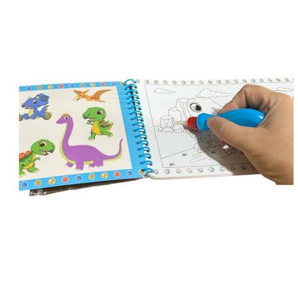Imagem de Surpresas com Água: Dinossauro Kit c/ Livro Desenhos+Pincel