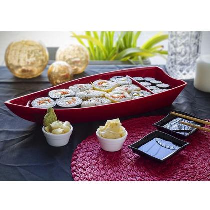 Imagem de Sushi Vemplast 1 Barco 2 Molheiras 2 Ramequim Polipropileno