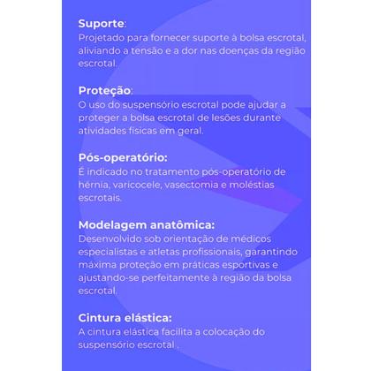 Imagem de Suspensório Escrotal Pós Cicurgia Vasectomia Protetor Genital Operatório Testículo M 28cm