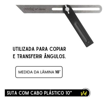 Imagem de Suta Para Carpinteiro 10 Pol 25cm Transferir Copiar Ângulos