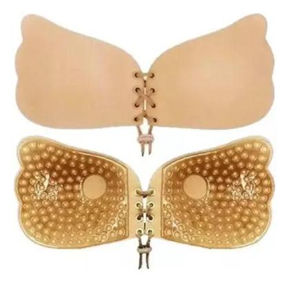 Imagem de Sutiã Adesivo Invisível Levanta Seio PUSH UP Com Amarração BEGE M