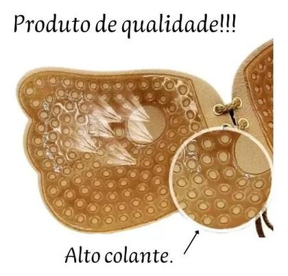 Imagem de Sutiã Adesivo Invisível Levanta Seio PUSH UP Com Amarração BEGE M