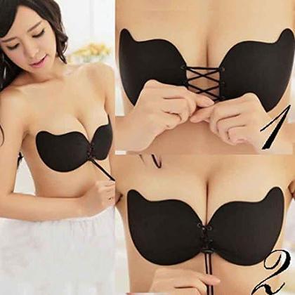 Imagem de Sutia Adesivo Invisivel Push Up Silicone Ajustavel Tamanho PUSH UP - C -G - Preto