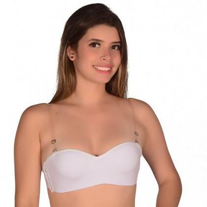 Imagem de Sutiã Bustiê Microfibra Com Alça De Silicone Removível Top Liso