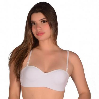 Imagem de Sutiã Bustiê Microfibra Com Alça De Silicone Removível Top Liso