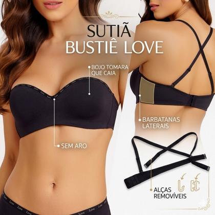 Imagem de Sutia Bustie sem alça Love Secret Poliamida Com Bojo Sem Aro