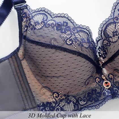 Imagem de Sutiã CHAOJIESI, perfeitamente ajustado, push-up, levemente forrado, azul demi 32B