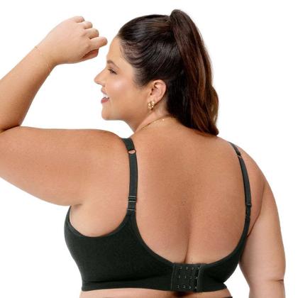 Imagem de Sutiã Comfort com Bojo Jacquard sem Costura Plus Size Preto Zee Rucci