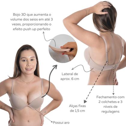 Imagem de Sutiã Copa A Aumenta Os Seios Push Up Bojo 3D Santa Passion