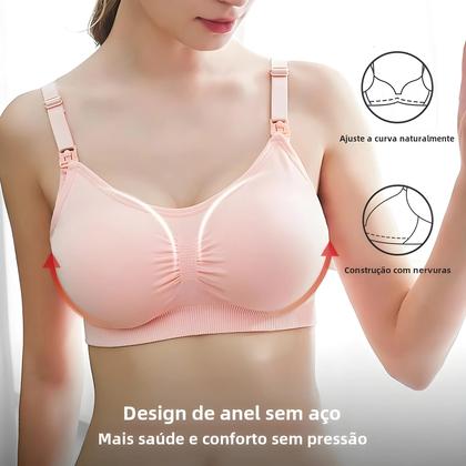 Imagem de Sutiã de Amamentação Plus Size Sem Costura - Respirável e com Push Up