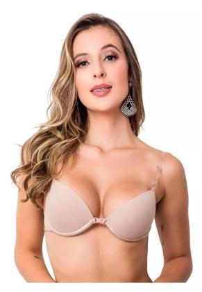 Imagem de Sutiã de Bojo Com Alça De Silicone Transparente Invisível Com Bojo Nadador Com Duas Alças