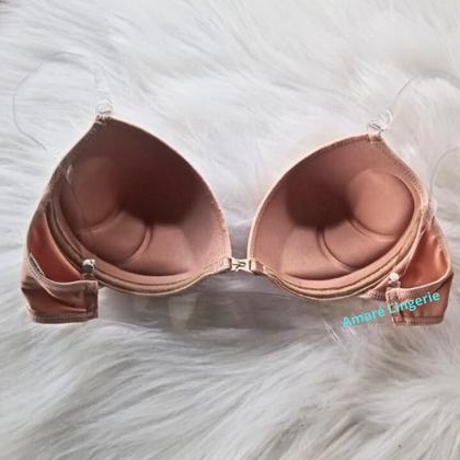 Imagem de Sutiã de Bojo Com Alça De Silicone Transparente Invisível Com Bojo Nadador Com Duas Alças