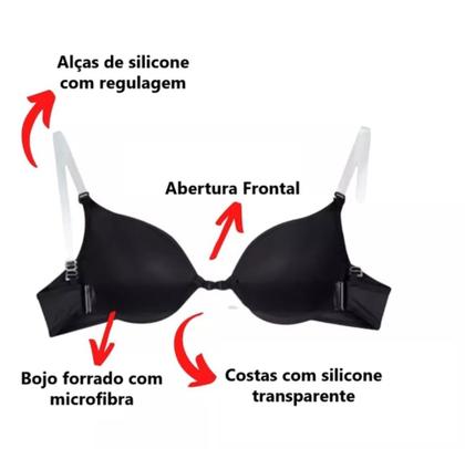 Imagem de Sutiã de Bojo Com Alça De Silicone Transparente Invisível Com Bojo Nadador Com Duas Alças