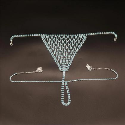 Imagem de Sutiã De Rede Com Strass Boho Para Mulheres, Lingerie Com Corrente Corporal, Joias Sexy, Calcinhas