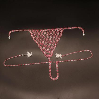 Imagem de Sutiã De Rede Com Strass Boho Para Mulheres, Lingerie Com Corrente Corporal, Joias Sexy, Calcinhas