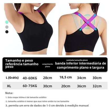 Imagem de Sutiã Esportivo Feminino Sem Costura - Regata Respirável para Yoga e Fitness (P, M, G, XG)