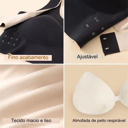 Imagem de Sutiã esportivo push up feminino com fivela lateral cruzada frontal sem costura, colete sem costura Postagem em 24h